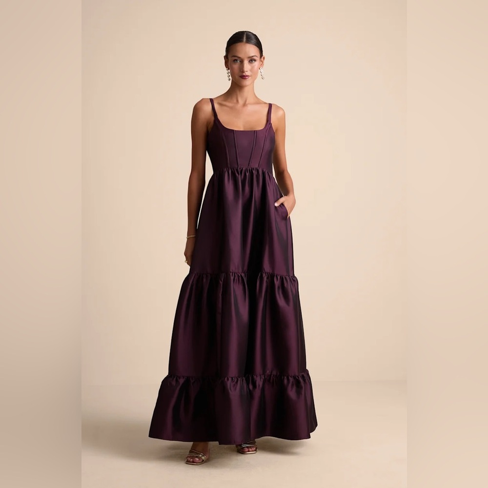 Lulus Avalie Tiered Bustier Maxi Dress